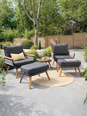 Norfolk Collection Dark Grey Kimora Acacia Relax Garden Bistro Set - Image 1 of 4