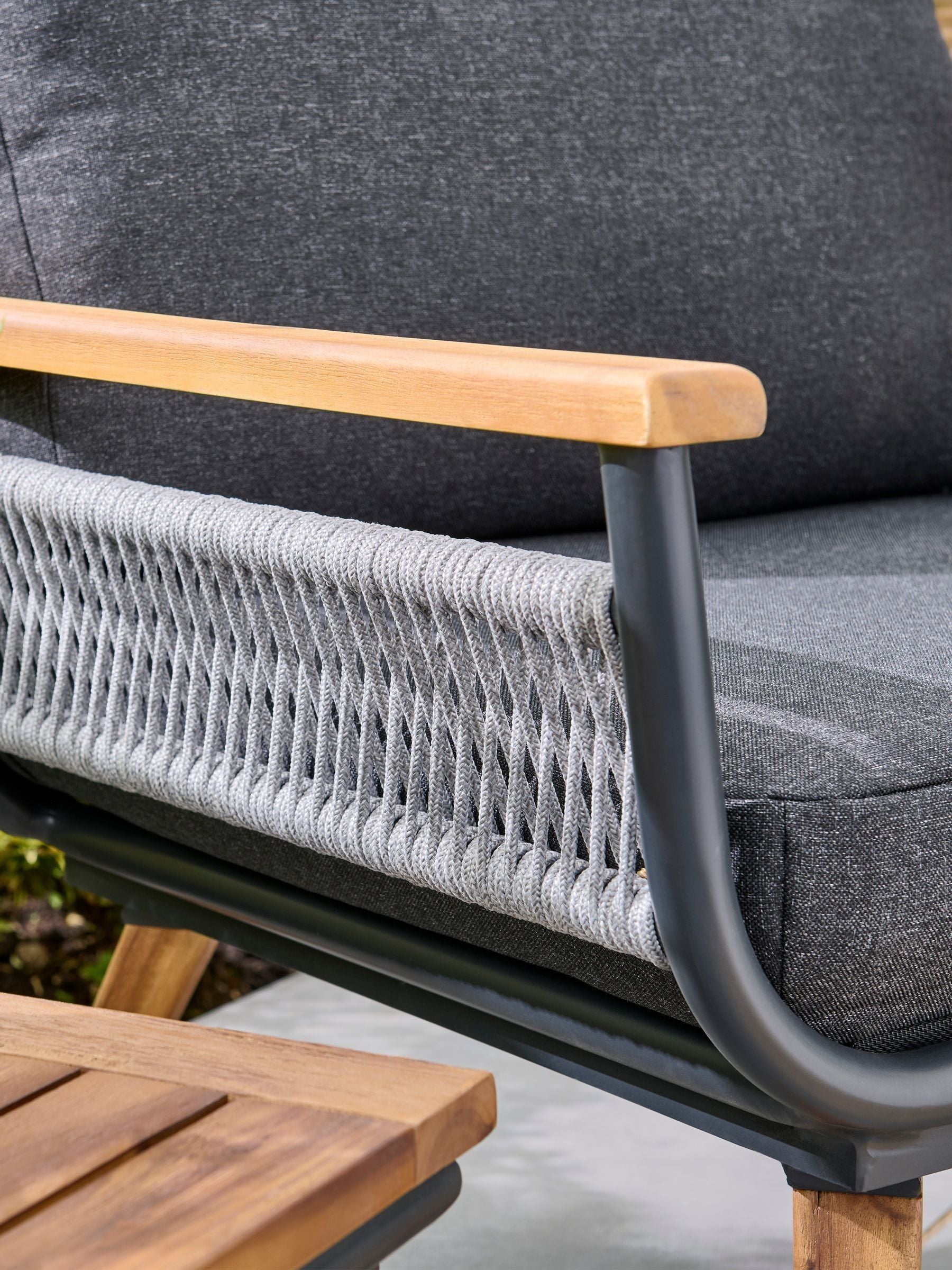 Buy Norfolk Collection Dark Grey Kimora Acacia Relax Garden Bistro