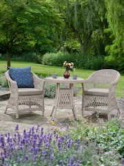 Norfolk Collection Speckled Beige Cream Cotswold Wicker Garden Bistro Set - Image 1 of 5