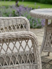 Norfolk Collection Speckled Beige Cream Cotswold Wicker Garden Bistro Set - Image 3 of 5