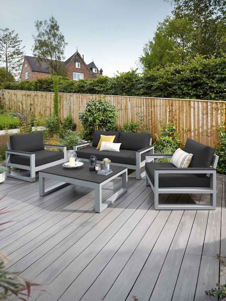 Life Outdoor Living Lava Graphite Grey Mallorca Garden Lounge Set - Image 1 of 4