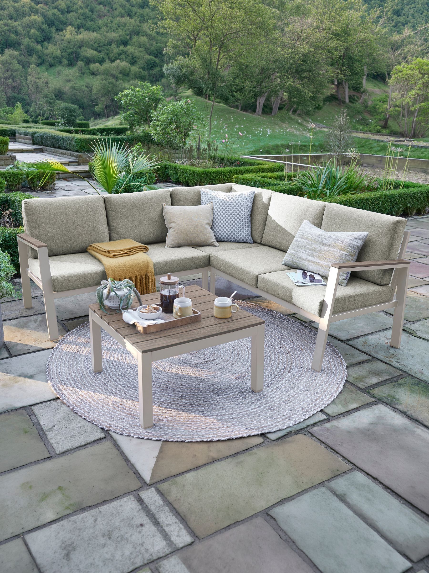 Norfolk Collection Outdoor Corner Set - Cream - Polywood - Image 3