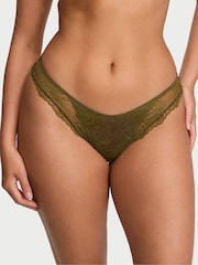 Victoria's Secret Green Chameleon Thong Lace Overlay Knickers - Image 1 of 2