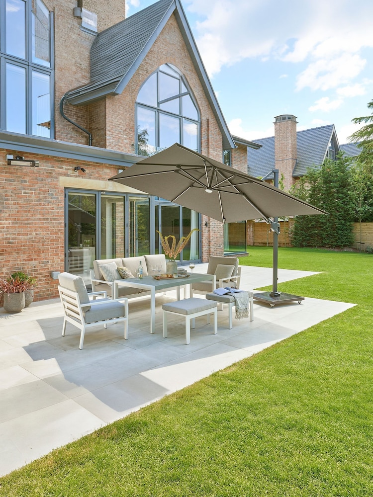 Royce Carbon Anthracite Grey Ambassador 3m Garden Cantilever with LEDs - Image 1 of 4