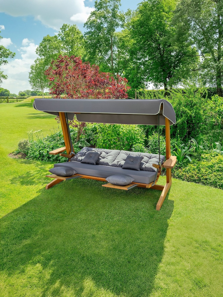Norfolk Collection Anthracite Grey St Andrews 3 Seater Garden Swing Set - Image 2 of 6