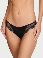 Victoria's Secret Black Thong Lace Overlay Knickers - Image 1 of 2