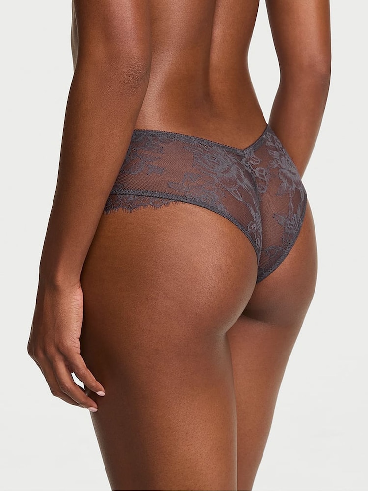 Victoria's Secret Tornado Grey Cheeky Lace Overlay Knickers - Image 2 of 2 Victoria's Secret Tornado Grey Cheeky Lace Overlay Knickers - Image 2 of 2