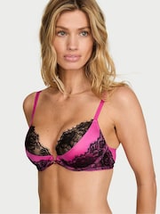 Victoria's Secret Pink Fire Plunge Push Up Lace Bra - Image 2 of 3