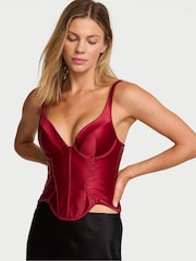 Victoria's Secret Red Lacquer Push Up Satin Corset Top - Image 2 of 3