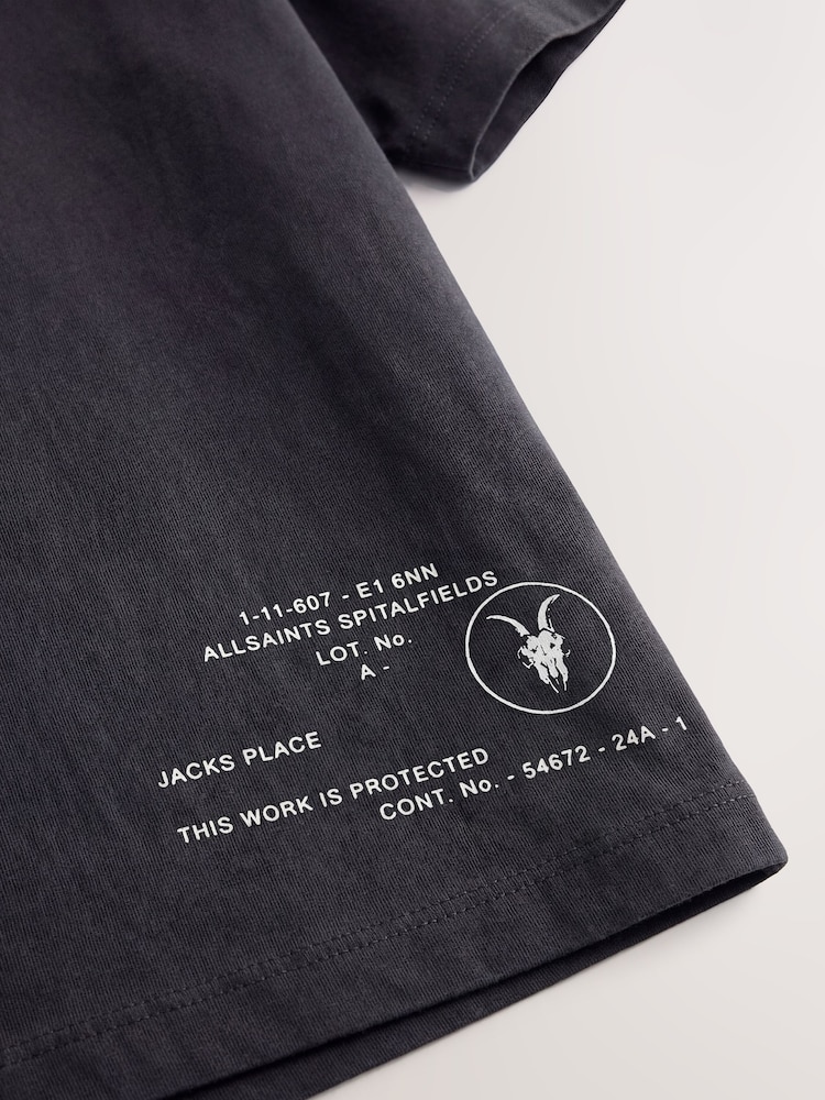 smALLSAINTS Black Oversized Stamp Crew Neck Cotton T-Shirt - Image 3 of 3