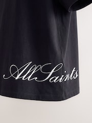 smALLSAINTS Black Oversized Script Crew Neck Cotton T-Shirt - Image 3 of 4