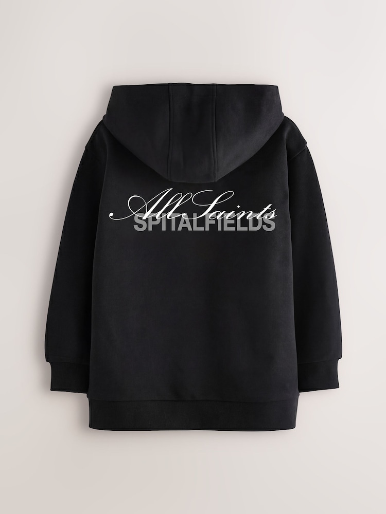 smALLSAINTS Black Oversized Script Pullover Hoodie - Image 2 of 4