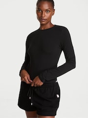 Victoria's Secret Black Cotton Fitted Long Sleeve T-Shirt - Image 1 of 2
