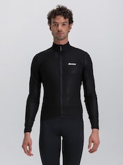 Santini Black Guard Nimbus Rainproof Packable Cycling Jacket - Image 1 of 4