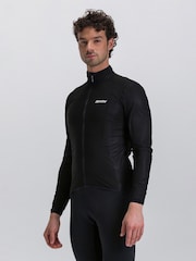 Santini Black Guard Nimbus Rainproof Packable Cycling Jacket - Image 2 of 4