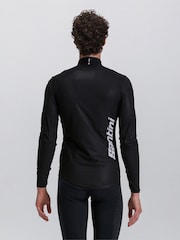 Santini Black Guard Nimbus Rainproof Packable Cycling Jacket - Image 3 of 4