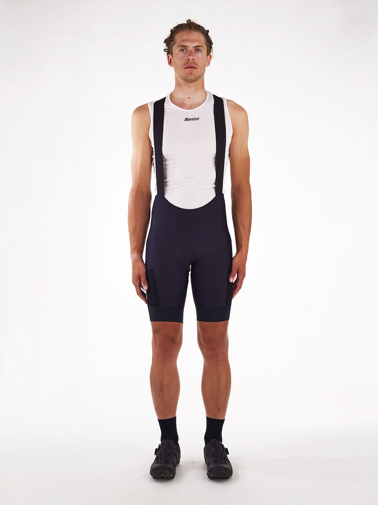 Santini Black Gravel Cycling Cargo Pocket Bib Shorts - Image 1 of 7 Santini Black Gravel Cycling Cargo Pocket Bib Shorts - Image 1 of 7