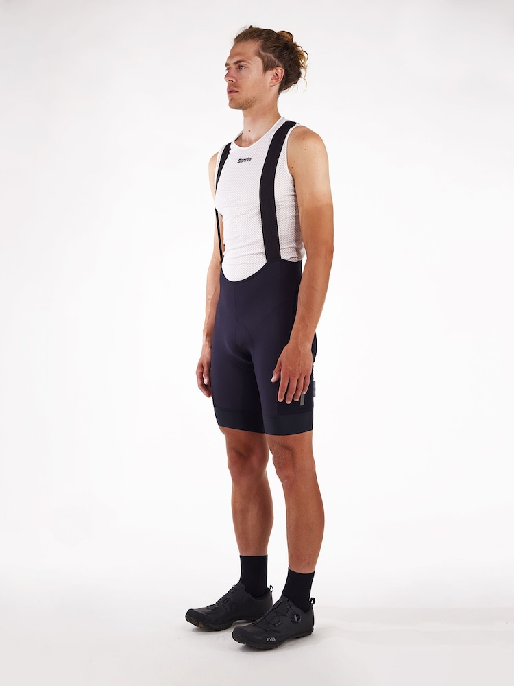 Santini Black Gravel Cycling Cargo Pocket Bib Shorts - Image 2 of 7 Santini Black Gravel Cycling Cargo Pocket Bib Shorts - Image 2 of 7