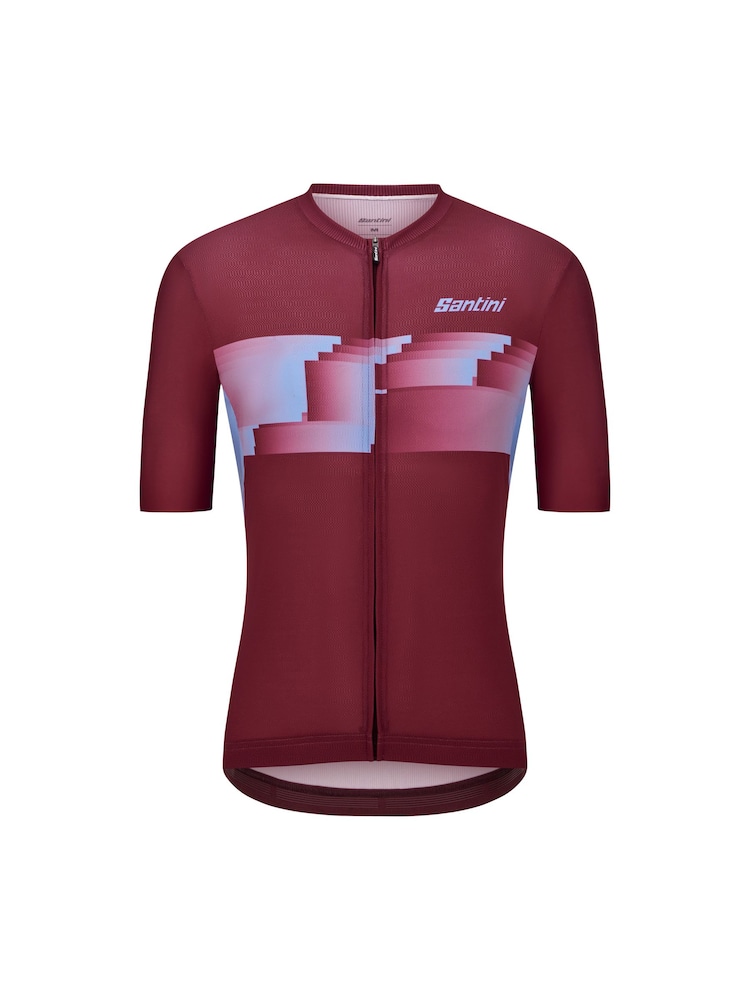 Santini Red Verve Cycling Short Sleeve Print Jersey - Image 1 of 6 Santini Red Verve Cycling Short Sleeve Print Jersey - Image 1 of 6