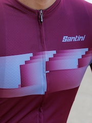 Santini Red Verve Cycling Short Sleeve Print Jersey - Image 6 of 6