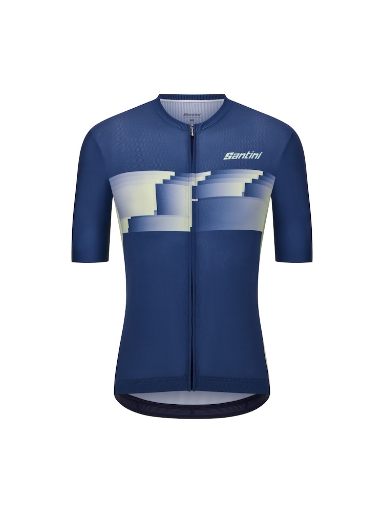 Santini Blue Verve Cycling Short Sleeve Print Jersey - Image 1 of 3 Santini Blue Verve Cycling Short Sleeve Print Jersey - Image 1 of 3