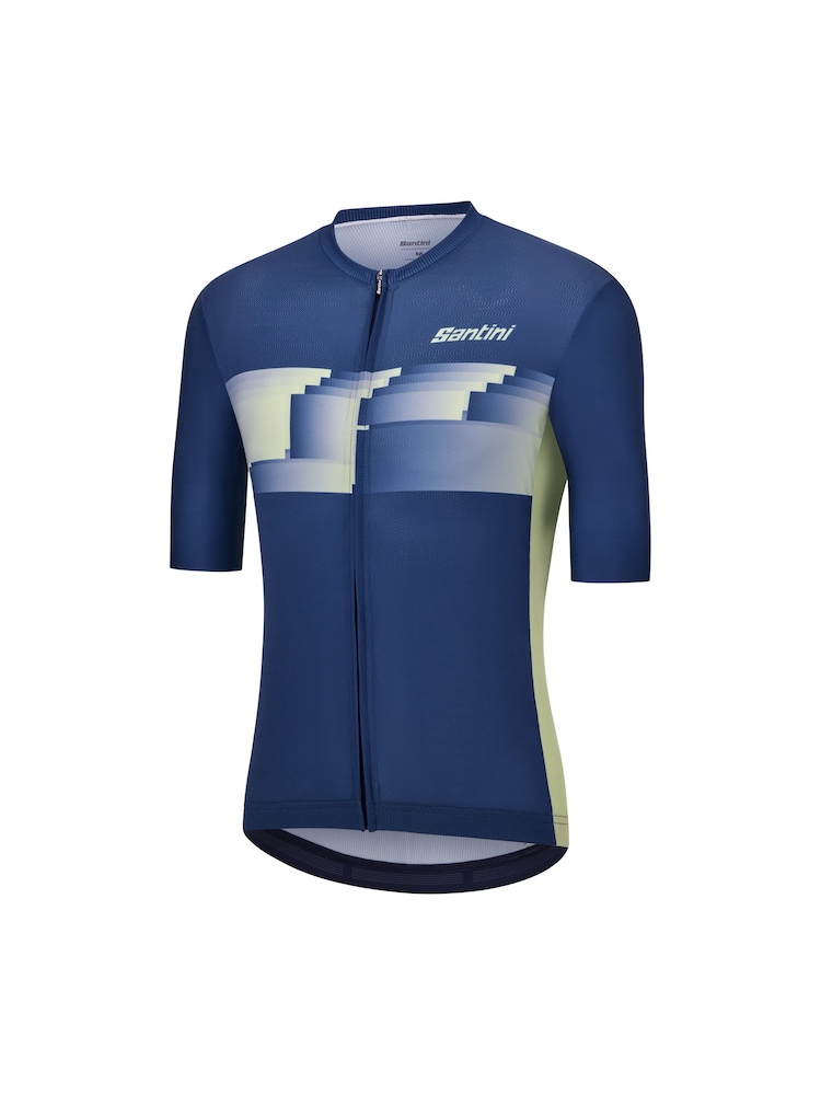 Santini Blue Verve Cycling Short Sleeve Print Jersey - Image 2 of 3 Santini Blue Verve Cycling Short Sleeve Print Jersey - Image 2 of 3