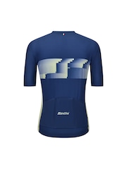 Santini Blue Verve Cycling Short Sleeve Print Jersey - Image 3 of 3
