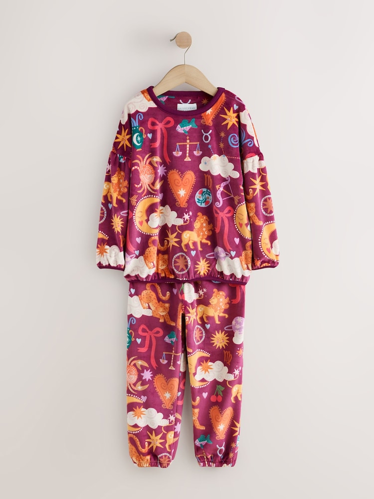 Plum Purple Cosy Fleece Pyjamas (3-16yrs) - Image 1 of 4