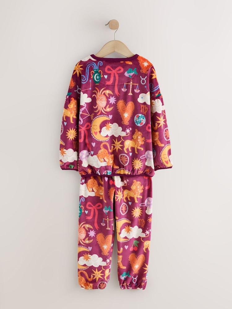 Plum Purple Cosy Fleece Pyjamas (3-16yrs) - Image 2 of 4