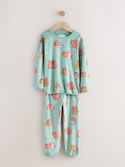 Teal Blue Capybara Cosy Fleece Pyjamas (3-16yrs) - Image 1 of 4