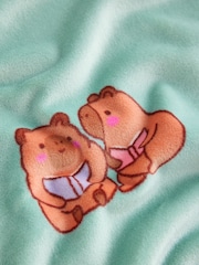 Teal Blue Capybara Cosy Fleece Pyjamas (3-16yrs) - Image 3 of 4