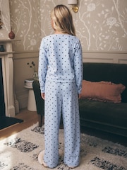 Blue Cosy Fleece Cardigan Pyjamas (3-16yrs) - Image 3 of 4