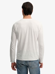 Superdry White Classic Cotton Linen Long Sleeve Top - Image 4 of 5