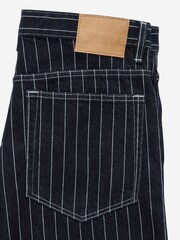 Cotton On Pinstripe Blue Super Baggy Jort Shorts - Image 8 of 8