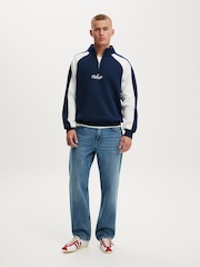 Cotton On Blue Zip Graphic Fleece - Image 3 of 4