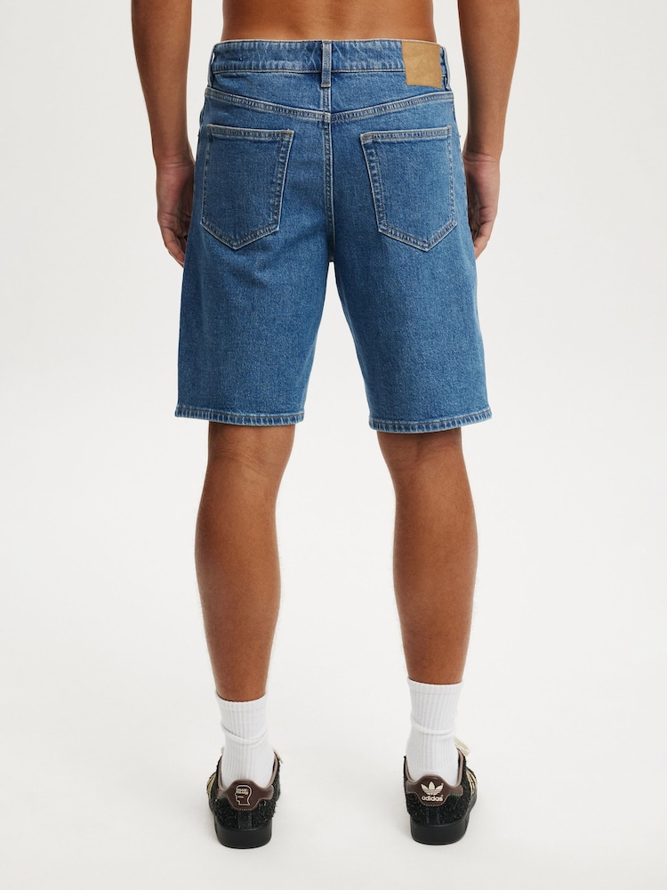 Asul - Cotton On Loose Straight Denim Shorts - Larawan 2 ng 6