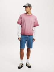 Asul - Cotton On Loose Straight Denim Shorts - Larawan 3 ng 6