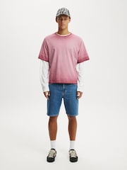 Asul - Cotton On Loose Straight Denim Shorts - Larawan 5 ng 6