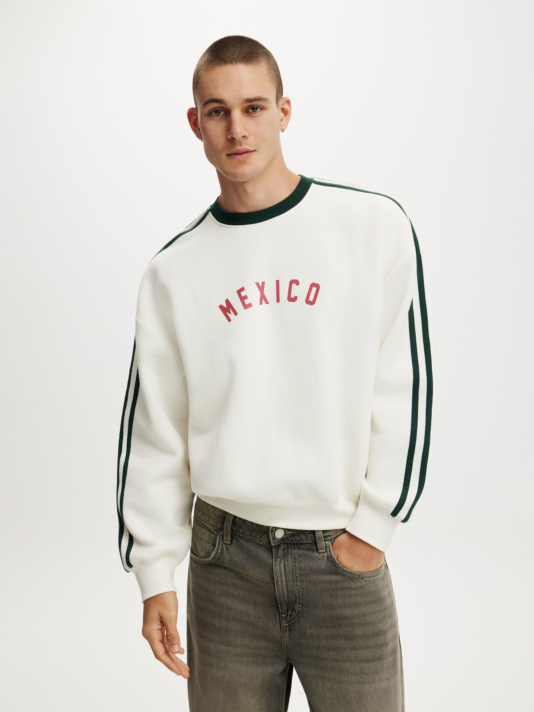 Buy Cotton On Chalk White /Mexico Oversized Graphic Crew Neck