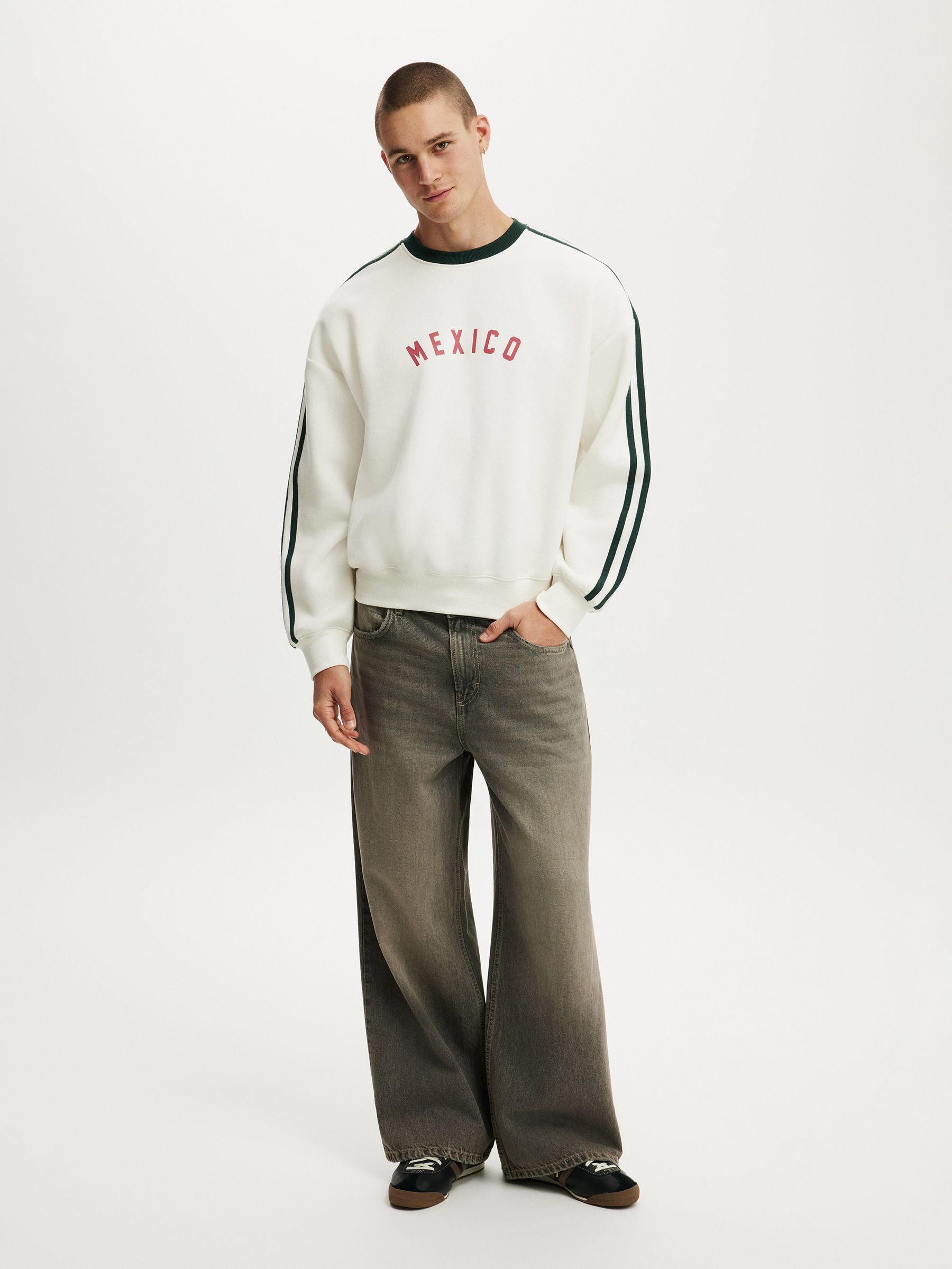 Buy Cotton On Chalk White /Mexico Oversized Graphic Crew Neck