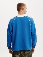 Cotton On Blue Raglan Polo Fleece - Image 2 of 4