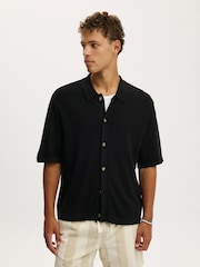 Cotton On Washed Black Box Fit Knit Shirt - Image 1 of 4