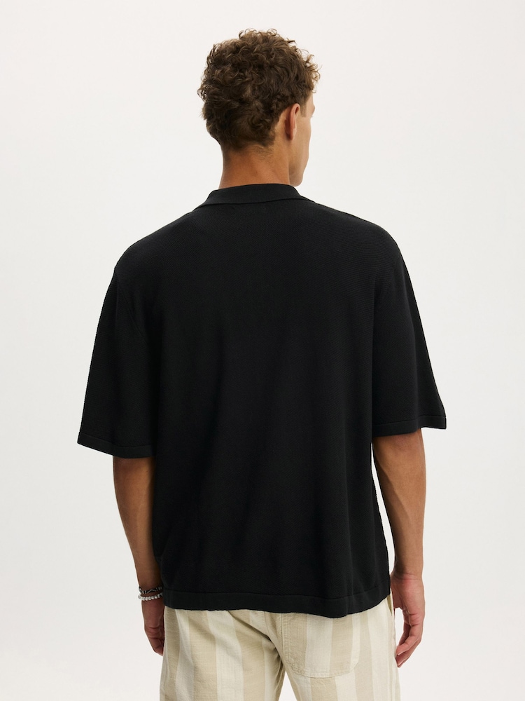 Cotton On Washed Black Box Fit Knit Shirt - Image 2 of 4 Cotton On Washed Black Box Fit Knit Shirt - Image 2 of 4
