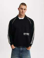 Cotton On Black Raglan Polo Fleece - Image 4 of 7