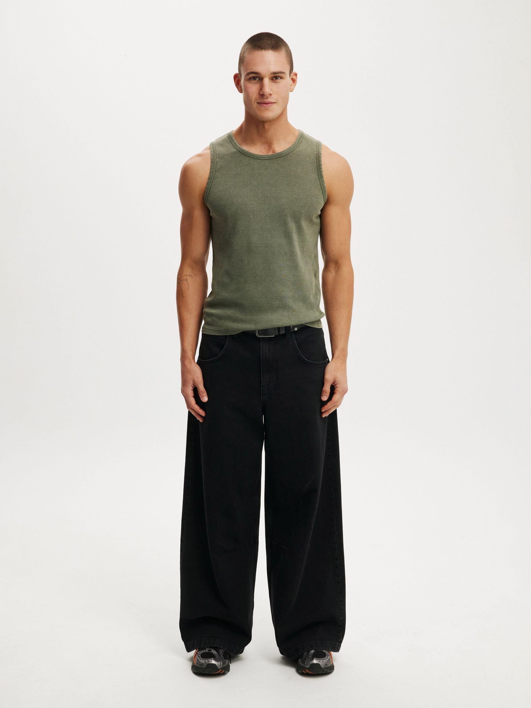 Buy Cotton On Military Wash Rib Tank Top from Next USA