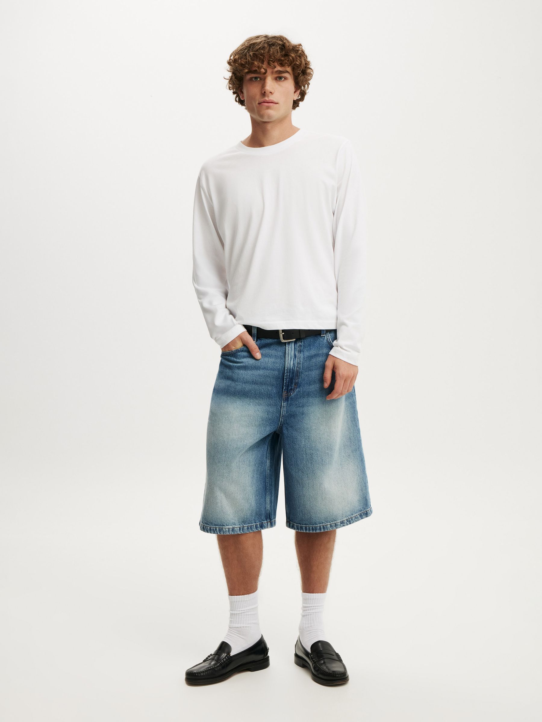 Buy Cotton On Delusion Blue Super Baggy Jort Shorts from Next Romania