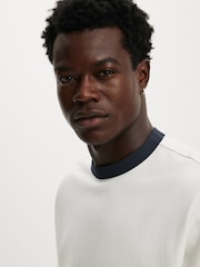 Cotton On Vintage White/True Navy Ringer Cropped Fit T-Shirt - Image 4 of 4