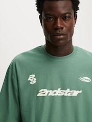 Cotton On Green Cropped Fit Graphic T-Shirt - Image 4 of 8