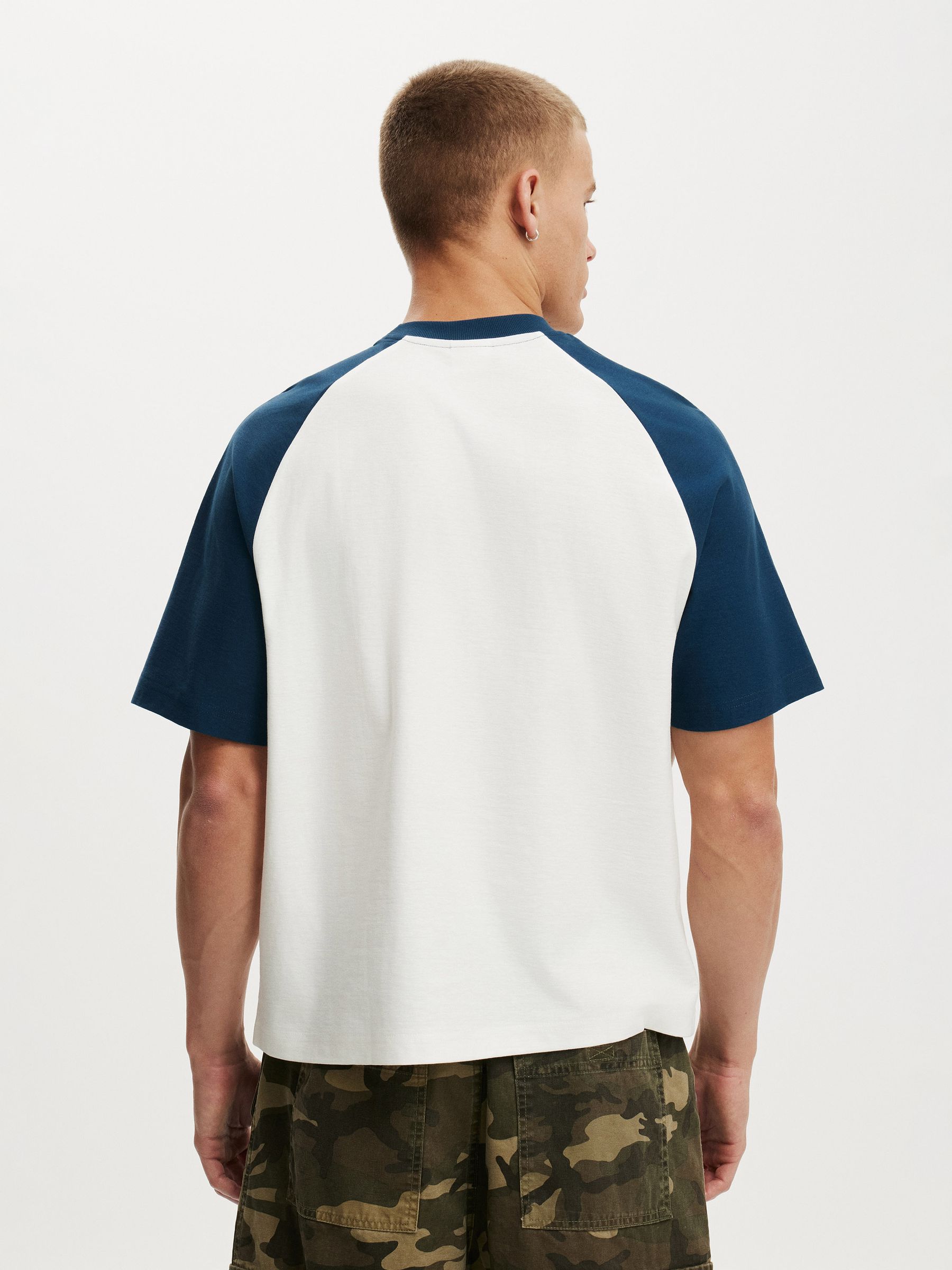 Buy Cotton On Vintage White/Midnight Blue Worldwide Cropped Fit