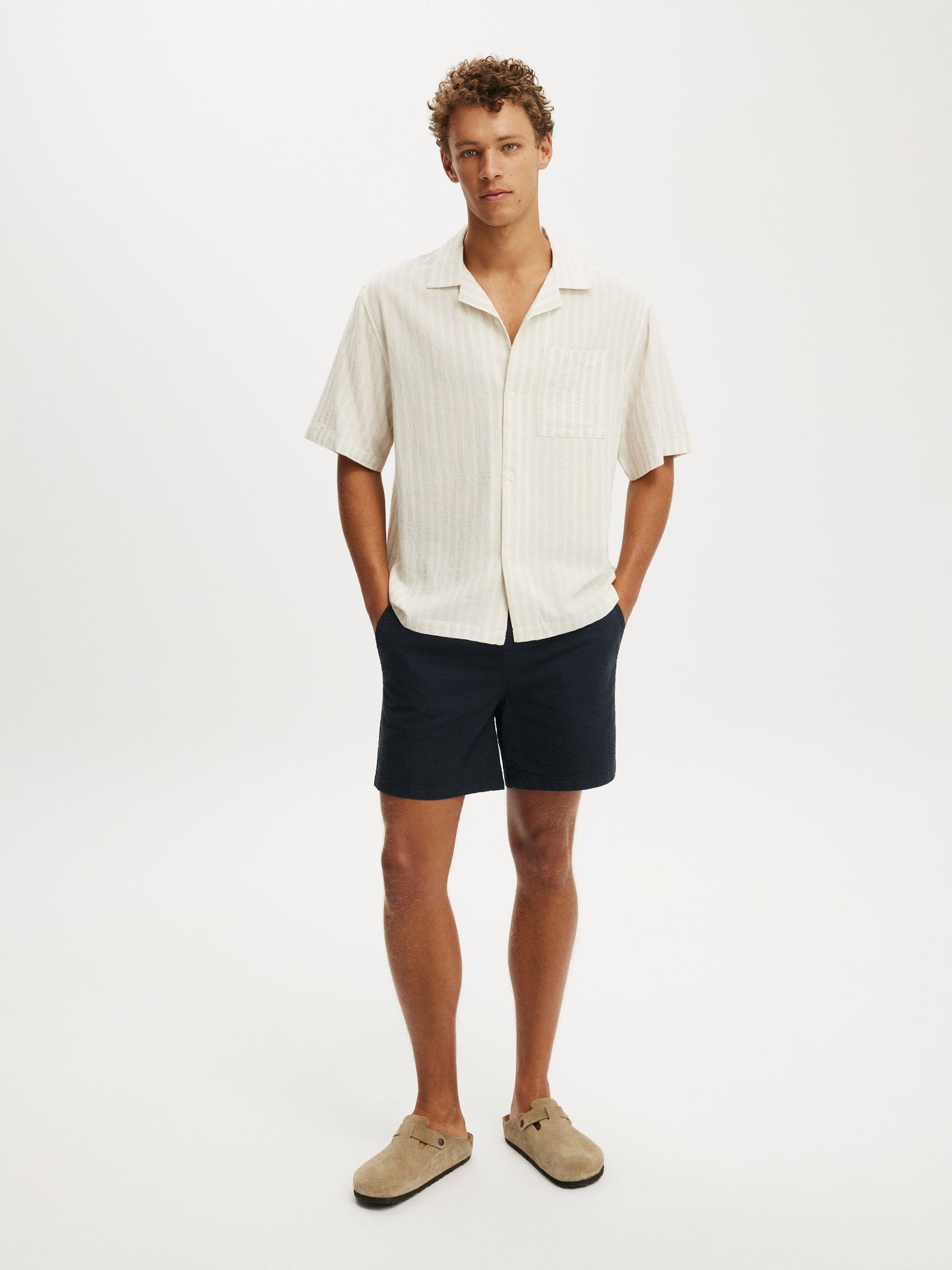 Buy Cotton On Navy Seersucker Easy Shorts from Next USA